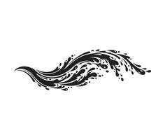 Fluid and elegant ocean wave splash for custom tattoo designs vector