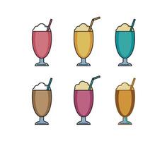 Ice Cold Juice and Colorful Tasty Drinks with Smooth Texture vector