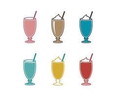 Cold Tasty Juice and Colorful Drinks in Different Flavors vector