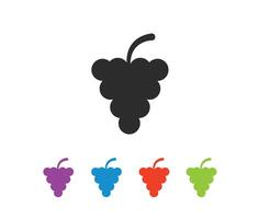Elegant Grape Bunch Icons with Minimalist and Artistic Flat Design vector