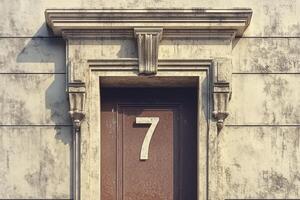 A door with the number 7 on it photo