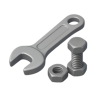 Transparent background wrench and bolt set in action workshop environment detailed close-up view for diy enthusiasts png