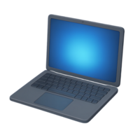 Glowing laptop on transparent background home office setup digital workspace modern environment close-up view productivity concept png