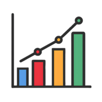 Bar and line chart growth analysis transparent background business environment graphical data representation png