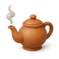 vapor Aumentar a partir de argila estilo chaleira dentro transparente fundo acolhedor meio Ambiente artístico ponto de vista para seo impacto png