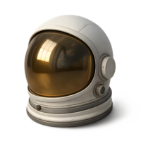 Astronaut helmet with reflections transparent background captivating science illustration modern studio environment png