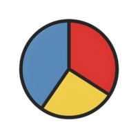 Colorful pie chart diagram with transparent background business presentation professional environment dynamic viewpoint png