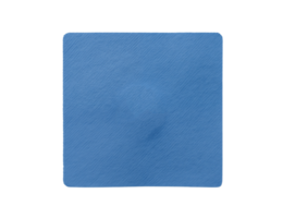 A simple close up shot of a single light blue square object against a transparent background space around it png