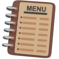 3d geven menu notitieboekje icoon png
