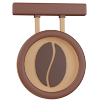 3d render Coffee Shop Sign illustration png