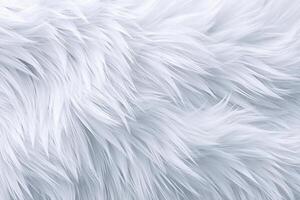 Fluffy white fur with soft texture, ideal for cozy settings or fashion applications, capturing radiance and comfort through its intricate details photo