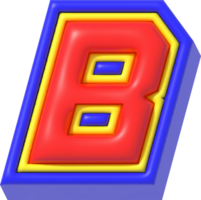 Letter B, Modern Tech 3D Lettering png