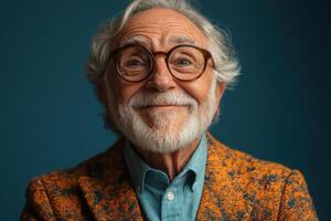 An older man with glasses and a beard photo