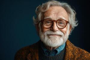 An old man with glasses and a beard photo