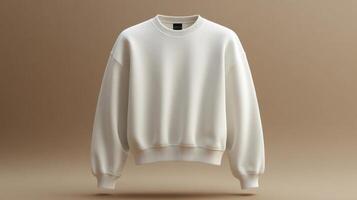 Stylish cream sweatshirt displayed against a neutral background highlighting modern fabric design and casual aesthetic photo