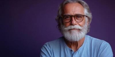 An older man with a beard and glasses photo