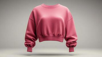 Cozy cropped sweatshirt displayed on a neutral background highlights modern fashion trends and relaxed style choices photo