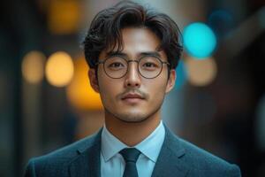 A man in glasses and a suit photo