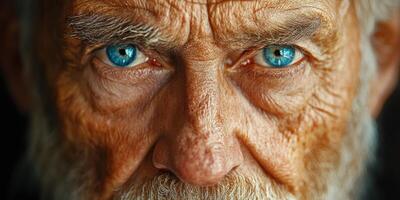 An old man with blue eyes photo