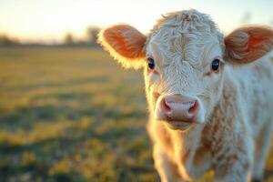 A cow standing in a field photo