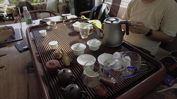 Discover the enchanting world of the Traditional Tea Ceremony featuring Various Utensils and Teas. Media photo