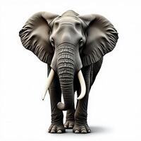 an elephant is standing in front of a white background photo