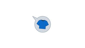 T-shirt in speech bubble 2D cartoon object animation. Fashion blog. Apparel feedback. Tshirt dressing tips. Tee clothing conversation icon animated flat colorful item 4K isolated on white video