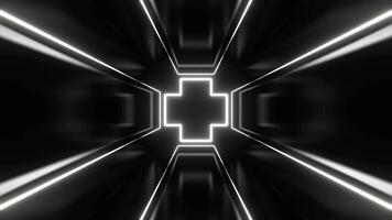 White Abstract Room with Neon Light Background VJ Loop in 4K video