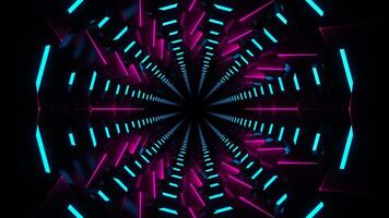 ciano e Rosa néon fantasia abstrato corredor fundo vj ciclo dentro 4k video