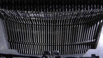 Typo keys of a old manual typewriter writing video