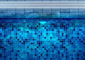 Top View Under Water Swimming Pool Lighting using LED Light with Single Lights at the Floor of Poolside photo