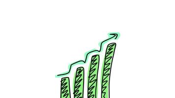 A green graph with a line going up video
