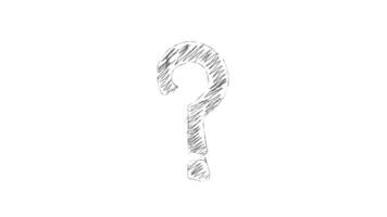 A sketch of a question mark on a white background video