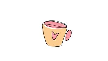 A cup with a heart on it is shown video