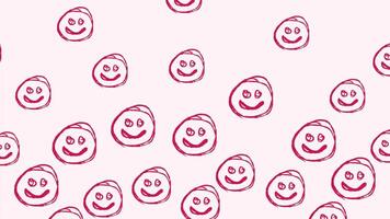 A pattern with many smiling faces on it video