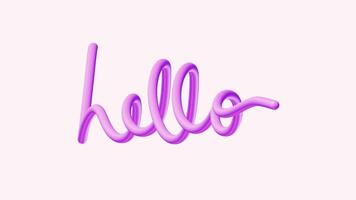 Hello text on a pink background video