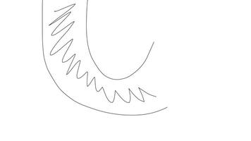 A drawing of a snake with a long tail video