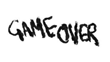 The word game over is written in black ink on a white background video