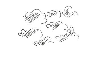A drawing of clouds with a line drawn on it video