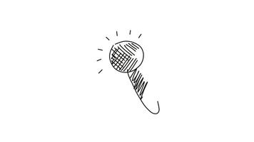 une dessin de une microphone sur une blanc Contexte video