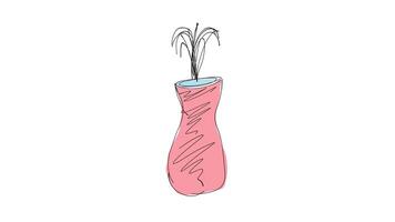 A drawing of a vase with a flower in it video