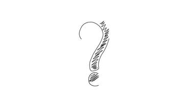 A drawing of a question mark with a long tail video