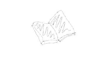 A drawing of a book with a piece of paper on top video