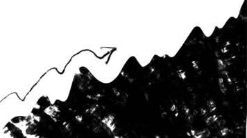 A black and white drawing of a mountain with a man on top video