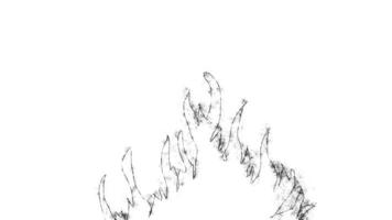 A drawing of a fire with a man standing in front of it video