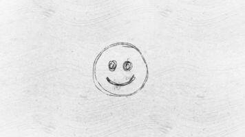 A drawing of a smiley face on a white background video