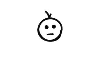 A drawing of a face with a sad expression video
