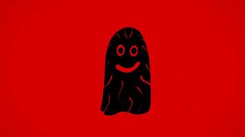 ein schwarz und rot Geist mit ein Lächeln auf es video