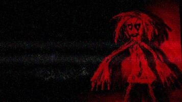 A creepy red and black image of a person video