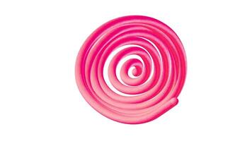 A pink spiral shaped object on a white background video